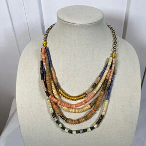 Loft Multicolor Multistrand Beaded Statement Necklace